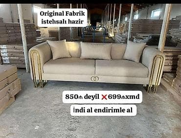 divan sekilleri: - Original fabrik istehsalı, istifadəyə hazır divan - Bej rəngli — 1