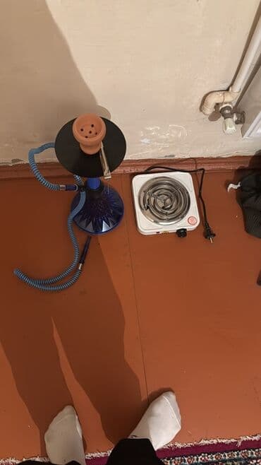 yeni model kurtkalar: Qalaylı nargilə dəsti - Şüşə kolba: mavi, dekorativ kəsimli, sabit — 2