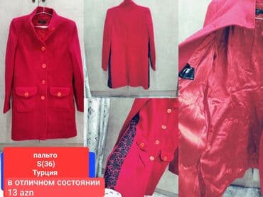Palto, S, rəng - Qırmızı