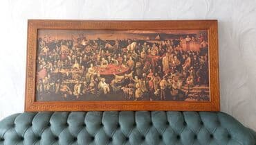 20 yanvar üçün şəkillər: Taxta çərçivədə böyük, üfüqi divar incəsənəti. Əsər, məşhur insanların — 1