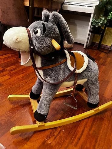 ev pişiklər: Uşaq üçün yelləncək oyuncaq – eşşək fiqurlu. - Yumşaq plüş — 1