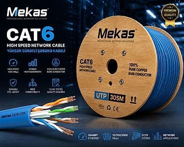 video reqistrator: Kabel Cat6 🔰Yüksək keyfiyyətli ötürücülüyü var 🔰Kabel zəmanətli — 1