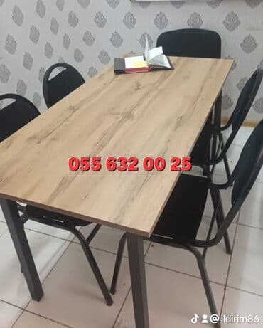 stol stul işlenmiş: Yeni, Kvadrat masa, 4 stul, Açılmayan, Stullar ilə, Metal, Azərbaycan — 25