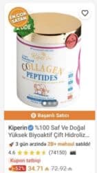 idman toplari: Məhsul: Kiperin Collagen Peptides – hidrolizə olunmuş mal kollageni — 5