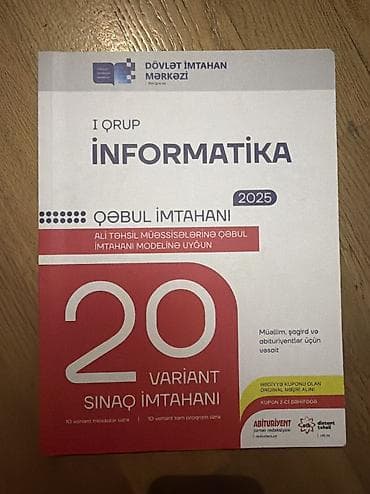 Dim informatika 20 sınaq.
İçi təmizdir lalafo.az -da Dim informatika 20 sınaq.
İçi təmizdir
