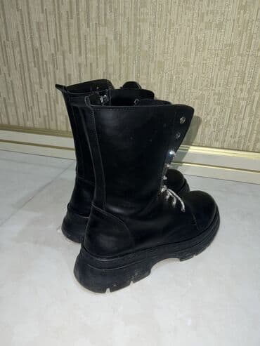 детские зимние резиновые сапоги: Полусапоги, Размер: 40, цвет - Черный, Б/у — 4