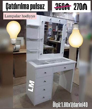 Düz masa, Stulsuz, Polkalı, Siyirməli lalafo.az -da Düz masa, Stulsuz, Polkalı, Siyirməli