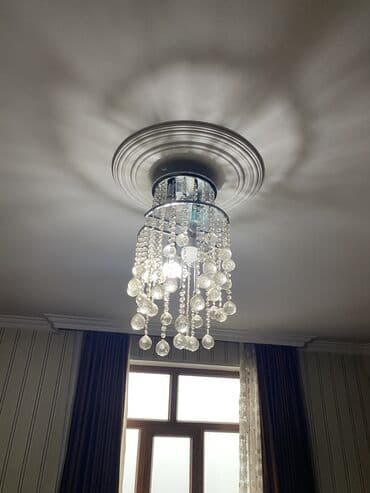 Süni güllər: Çılçıraq, 2 lampa, Metal — 3