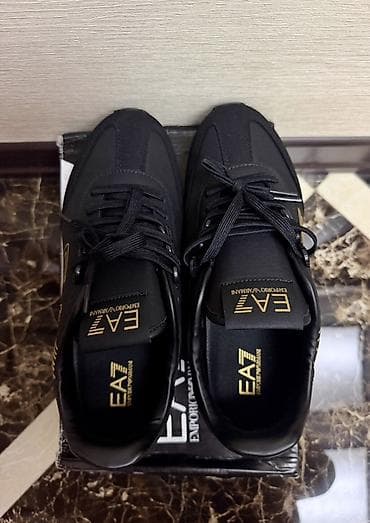 emperio armani: Emporio Armani EA7 kişilər üçün idman krossovkaları - Rəng: tam qara — 4