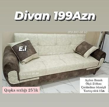 acilan divan: Divan – 199 AZN - Açılan, bazalı model: gündəlik oturma və rahat — 1
