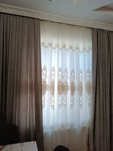 все виды жалюзи в бишкеке: Б/у, Велюр Занавеска, цвет - Серый, Самовывоз — 1