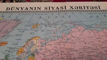 azərbaycanın xəritəsi: Dünya siyasi xəritəsi satılır. 140x93 Təzədir — 2