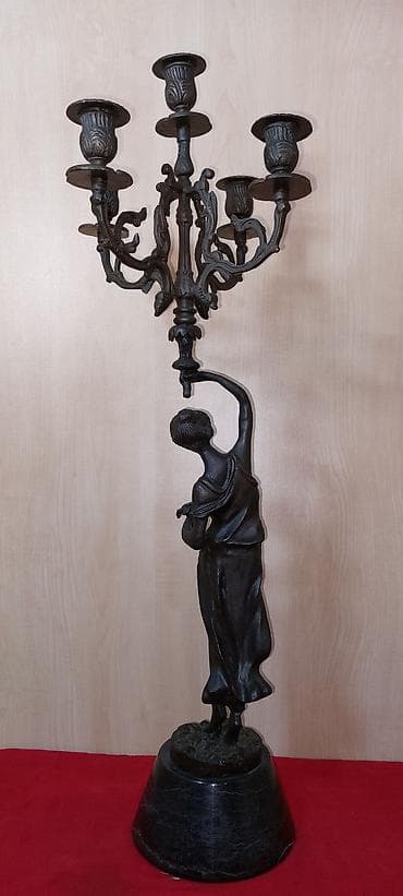 şam qozası: Bronza kandelab dəsti – 2 ədəd - Material: tökmə bronza, hündürlüyü — 4