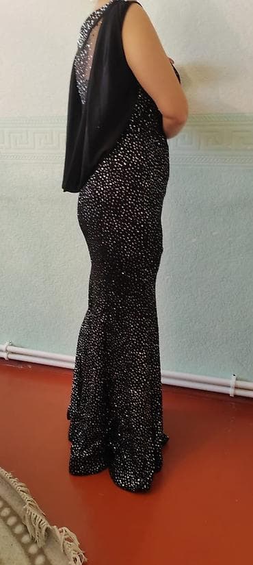 sarlar: 15manat teze kimidir Qara, zərli axşam/libas paltarı - Rəng: qara — 1