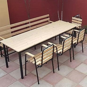 bag evine baxici: Dördbucaq masa, Stullar ilə, 8 nəfər, Açılmayan, Mat laminat, Azərbaycan — 1