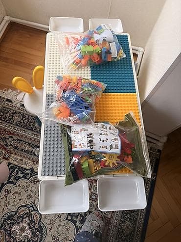 makiyaj stolu: Uşaqlar üçün çoxfunksiyalı konstruksiya masası və blok dəsti - — 1