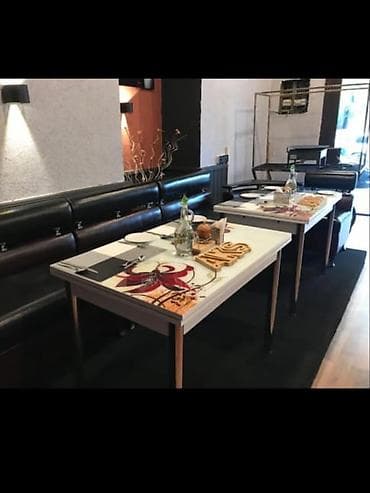 kafe stulları: Düz masa, Açılmayan, Şüşə — 3