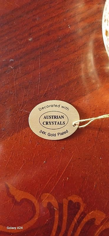 Mətbəx aksesuarları: İkili büllur qab dəsti – 24K qızıl örtüklü, Avstriya kristalları ilə — 2