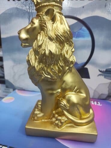 эпоксидная смола для творчества: Qızılı yüngül lehimli şir heykeli ev və bağ üçün görünüşlü suvener — 4