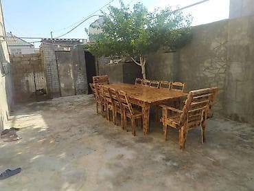 Bağ evləri, restoran (kafe pub ) üçün taxta masa ve oturacaq — 4