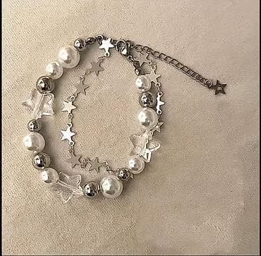 mirvari sepler: Zərgərlik dəsti – gümüş tonlarda - Bilərzik: İkiqat dizayn. Bir — 1