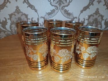 desmal desti: Qədəhlər, rəng - Qızılı, 6 ədədli dəst — 3