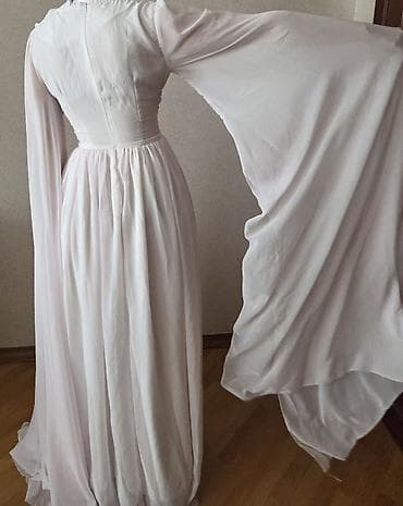 Zərif, uzun axıcı stildə pink - pudra ziyafət geyimi. - Rəng: açıq — 3