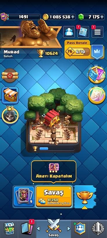 clash royale: Clash Royale oyun hesabı satılır. Xüsusiyyətlər: - Kasa: 1 085 538 — 1