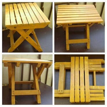 раскладной стул: Раскладной стульчик-табуретка(СССР).высота 26 см.диаметр 23/28 см — 1