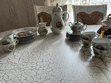 Çay dəsti, rəng - Ağ, Farfor