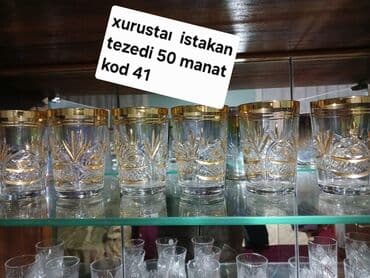 Stəkanlar, rəng - Qızılı, Xrustal lalafo.az -da Stəkanlar, rəng - Qızılı, Xrustal
