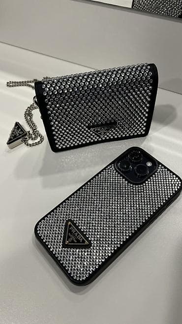 Çantalar: Prada kristall bəzəkli mini çanta/kartlıq - Brend: Prada Milano — 1