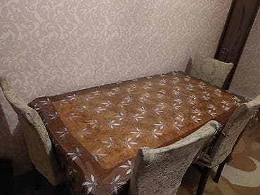 oturacaq stullar: Qonaq otağı üçün, Açılmayan, Dördbucaq masa, 4 stul — 1