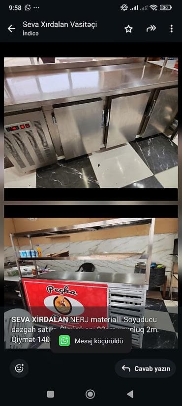 *SEVA XİRDALAN* NERJ materialli Soyuducu dəzgah satilir. Ölçüsü eni lalafo.az -da *SEVA XİRDALAN* NERJ materialli Soyuducu dəzgah satilir. Ölçüsü eni