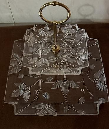 azza tort: Tort və şiriniyyat qabı, rəng - Qızılı, Şüşə, Türkiyə — 2