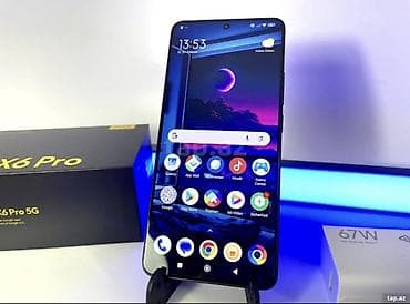 sadə tel: Poco X6 Pro 5G, 512 GB, rəng - Qara, Barmaq izi — 1