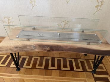 Бочки: Bioetanol kamini – masa üstü model - Materiallar: təbii massiv ağac — 2