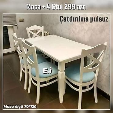 bağ stulları: Mətbəx üçün masa + 4 stul dest Endirimde 300 azn Türk Fabrik İstehsali — 2