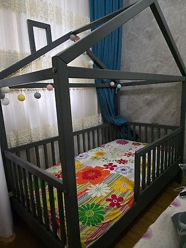 Для девочки и мальчика, Четырехугольная, Колыбель, С бортиками, С матрасом, Без механизма качания — 3