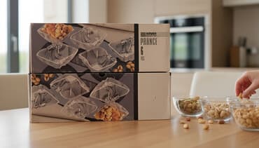 mini makyaj seti: Kasalar, 6 ədədli dəst, rəng - Ağ, Şüşə, Fransa — 1