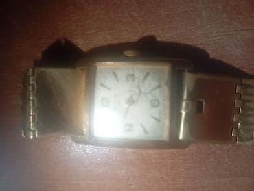 nabi saat: Qızılı rəngli klassik kişi qol saatı - Korpus: dördkünc forma, qızılı — 1