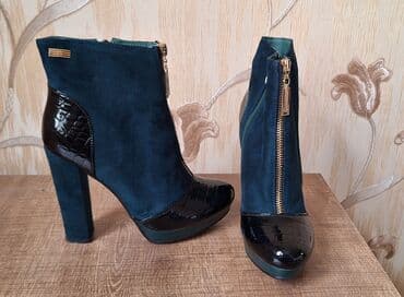 dəri qadın botilyonu: Ölçü: 38, rəng - Yaşıl, Yeni — 1