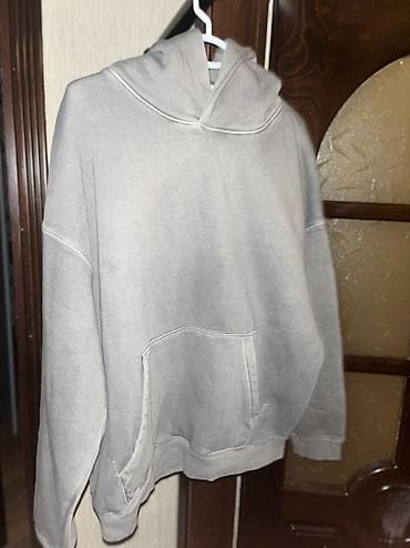 Sadə boz | yaşil rəngli kapüşonlu sviter (hoodie) - Rəng: Açıq/boz