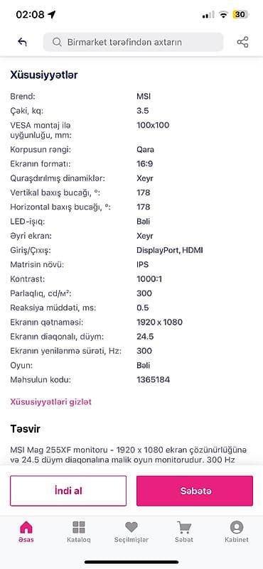 msi 24: Karopkasında təp təzə halda sadəcə bir neçə ay işlənip,qiyməti 210 — 5