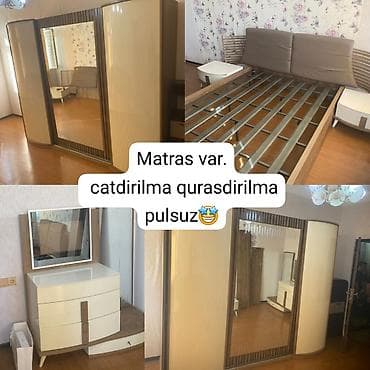 İkinəfərlik çarpayı, Termo, Dolab, 2 tumba, İşlənmiş — 1