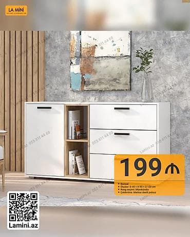 kitab refi: Minimalist komod - Model: Komod - Ölçülər: dərinlik 40 sm × hündürlük — 1