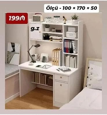 ders stolu: Düz masa, Stulsuz, Polkalı, Siyirməli, Sadə laminat — 1