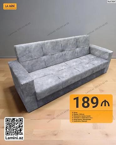 ofis divan: Məhsul: Divan (Kod: 2664) - Uzunluq: 200 sm - Mexanizm: Açılan — 1