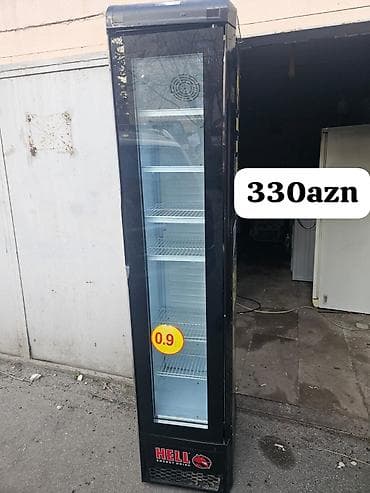 isidici ventilyator: HELL Energy Drink brendli içki vitrin soyuducusu - Şüşə qapılı, dar — 1