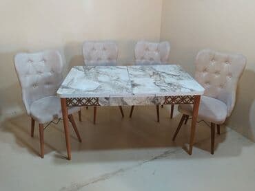 Masa və oturacaq dəstləri: Mətbəx üçün, Yeni, Açılan, Dördbucaq masa, 4 stul — 3